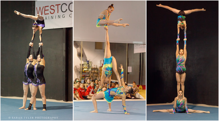 womans trios performing skills in their acrobatic routines