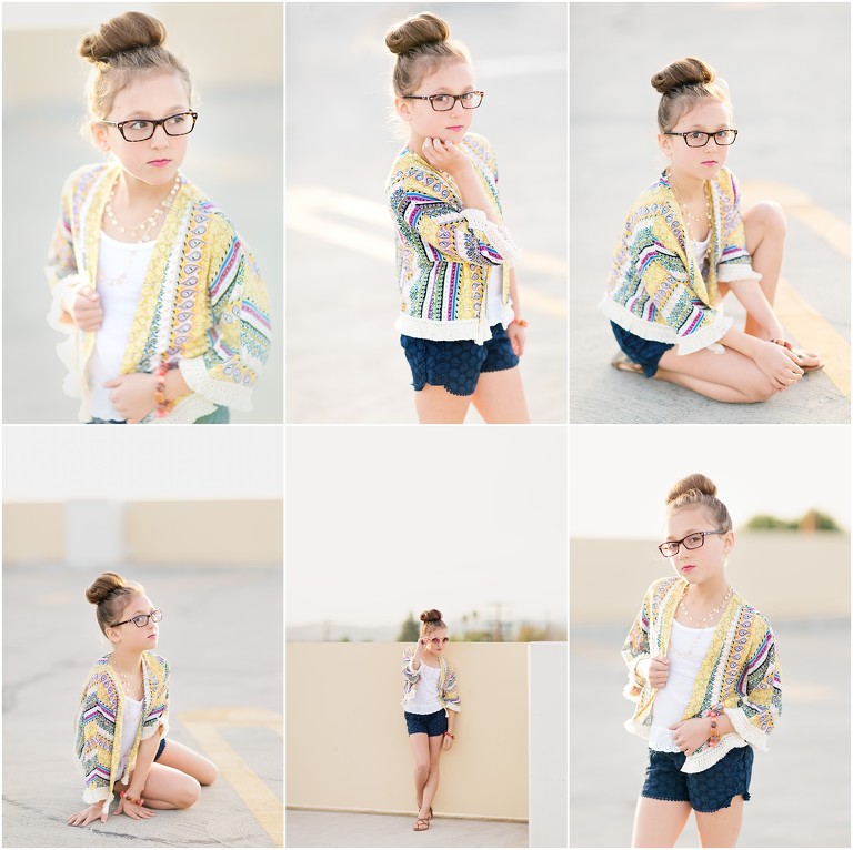 collage of poses for this model to be nine year old Livermore resident