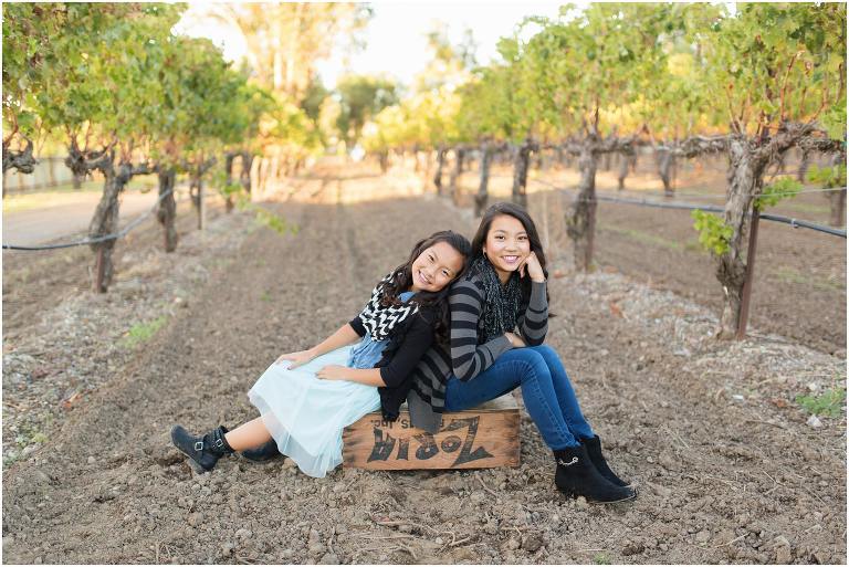 fun sisters portrait at livermore winery