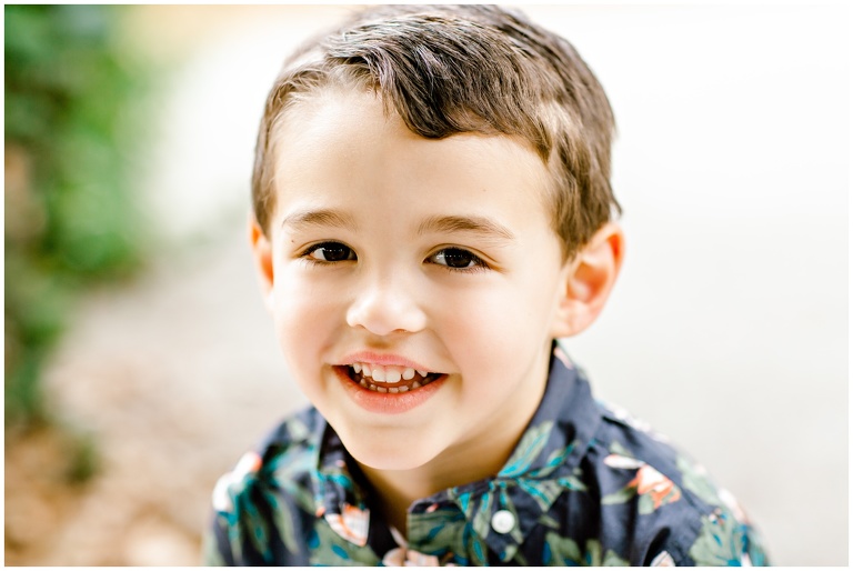 close up portrait of little boy smiling